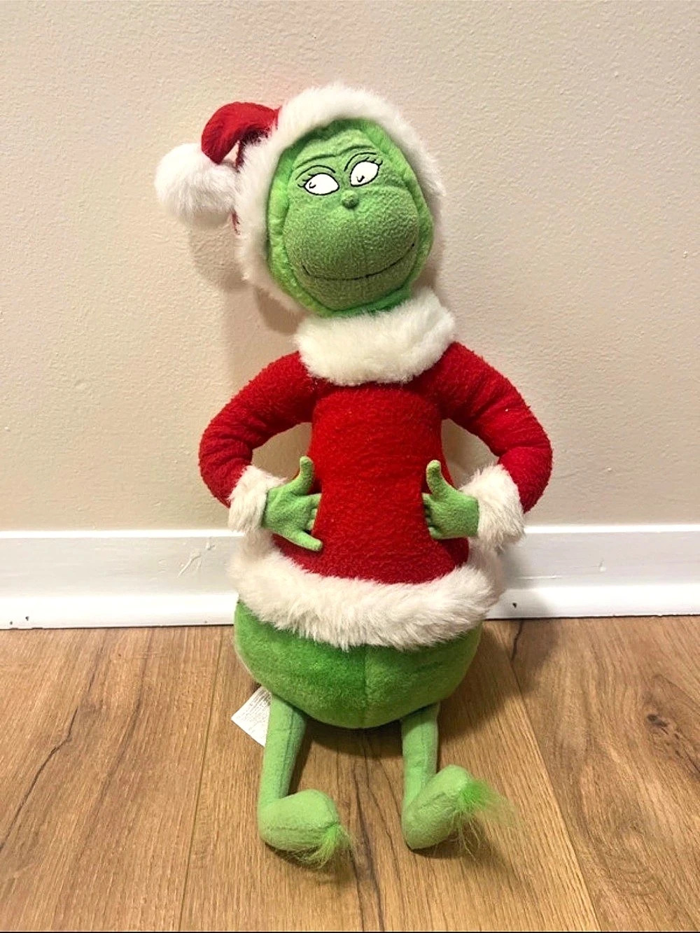 Dr. Seuss Grinch Santa 18” Plush Green & Red Vintage 1998